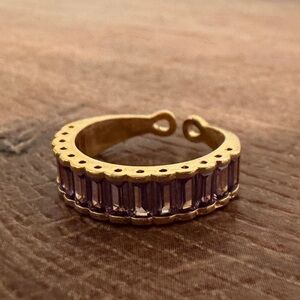 Gold toned and Purple adjustable Ring​​​​